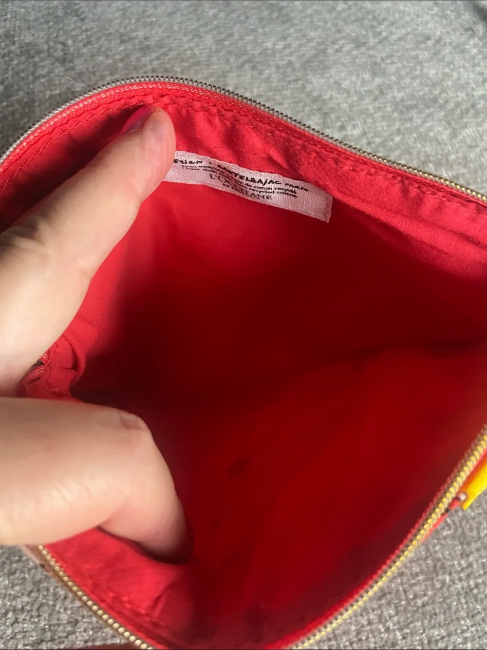 L'OCCITANE Red Star & Moon Kids Pouch with Blue and Yellow Accents
